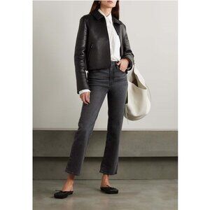 FRAME Le Jane Ankle Jeans 29" / Size 30 / Obsidian Washed Black Relaxed Straight